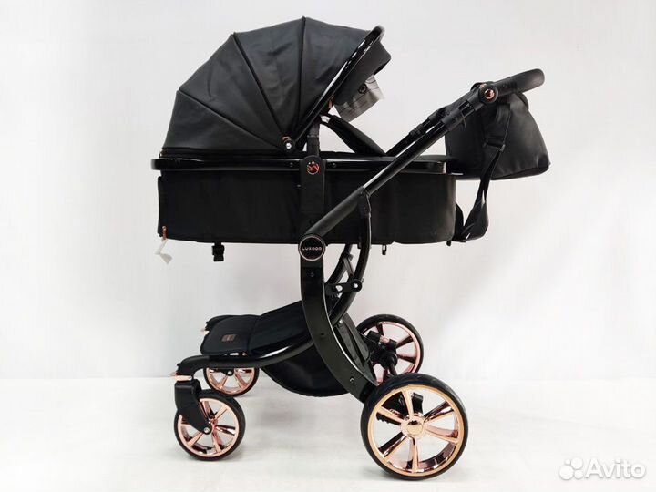 Коляска детская Luxmom Dalux 608 (2в1), экокожа