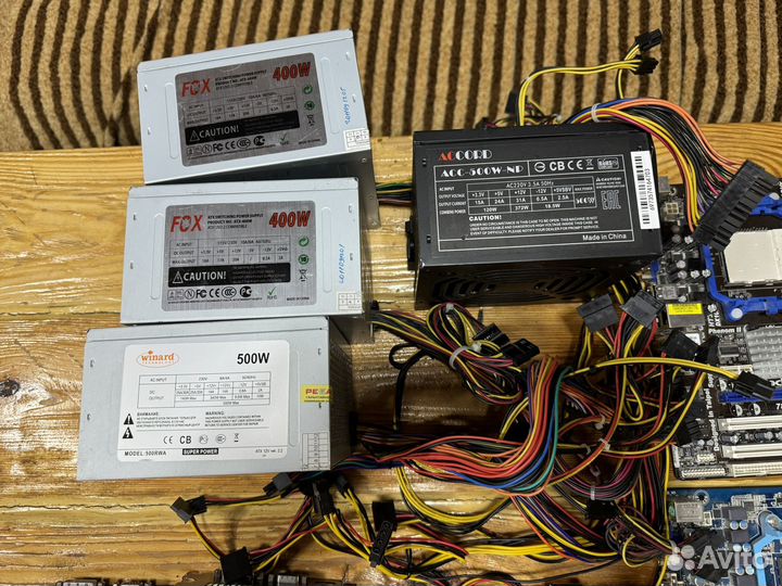 Материнки, видеокарты, блоки питания на запчасти