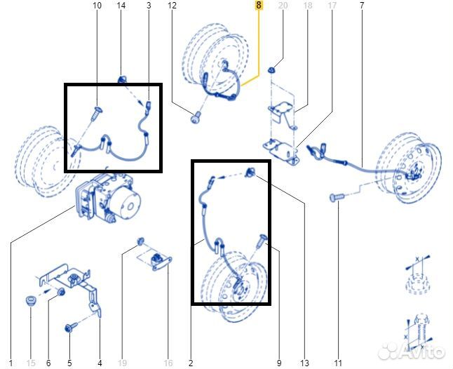 Датчик abs передний Renault Duster HJD K9K858 2021