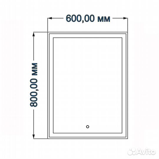 Зеркало Loranto Стиль 600х800 с сенсором, на подл
