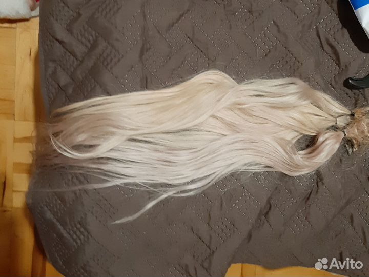 Волосы для наращивания 60 см блонд