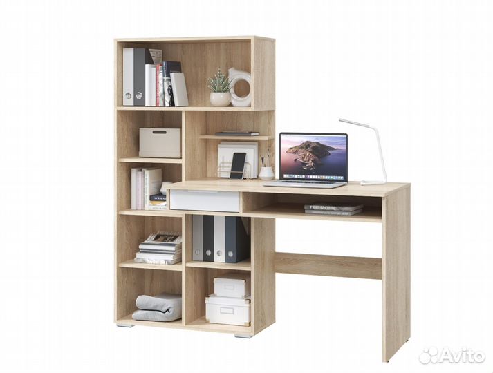 Стол компьютерный Бэйсик (Дуб сонома/Белый снег)