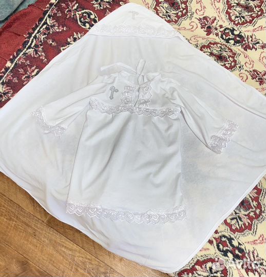 Крестильный набор для девочки 80 новый