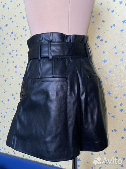 Кожаные шорты zara