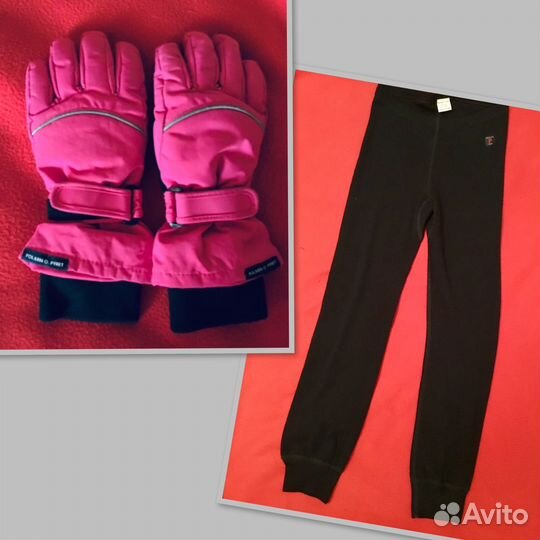 Дет перчатки, термобелье Polarn O.Pyret 7-10лет