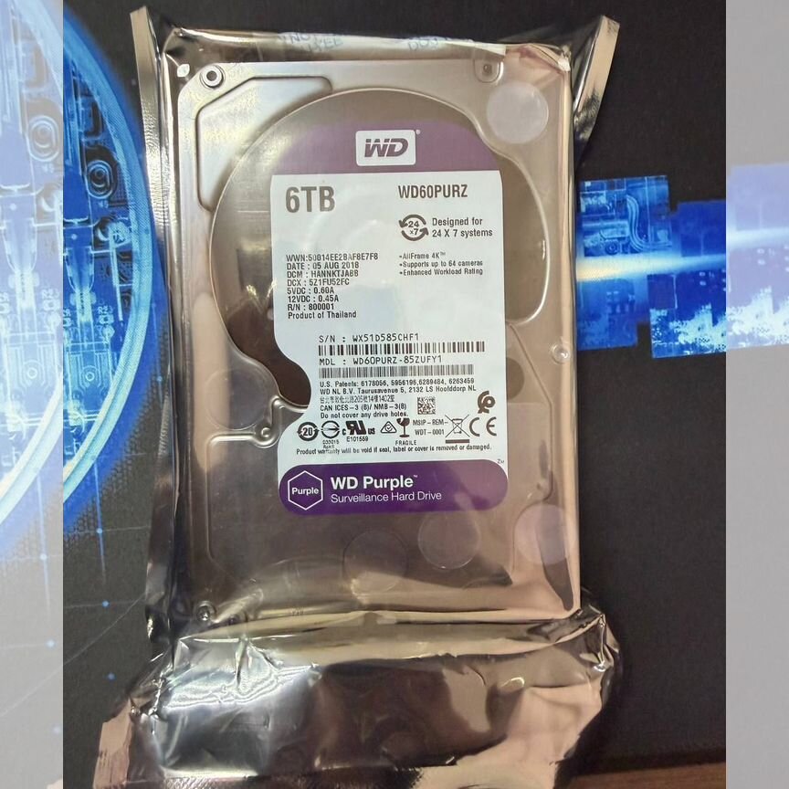 [WD60PURZ] Жесткий Диск Wd Purple 6 Тб ()