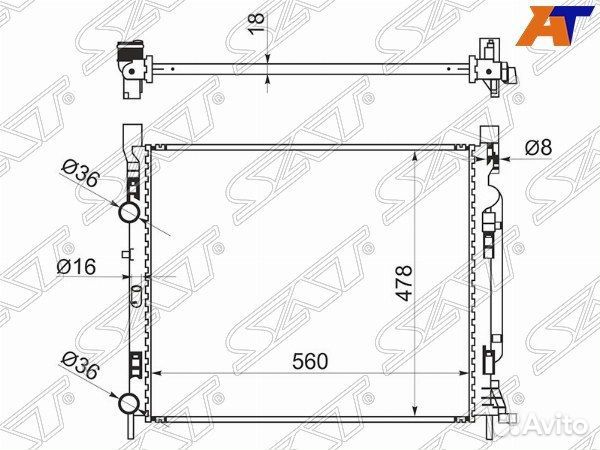 Радиатор Renault Kangoo 08-16 RN0006 Sat