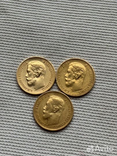 5 рублей 1898г и 1901г золото оригинал Николай 2