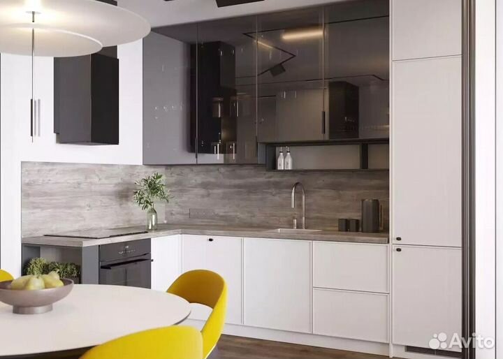 Кухня под потолок стильная