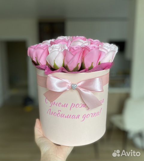 Розы из мыла, букет цветов, мыльные розы