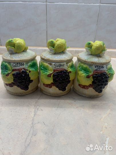 Баночки :соль,чай,сахар