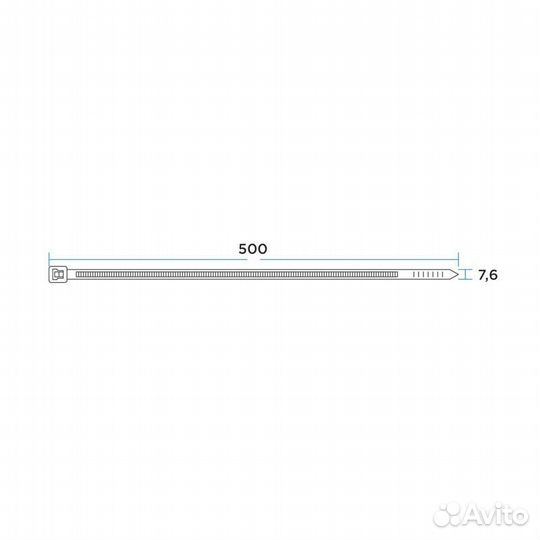 Стяжка пластиковая Rexant, 500х76 мм, белая, набор