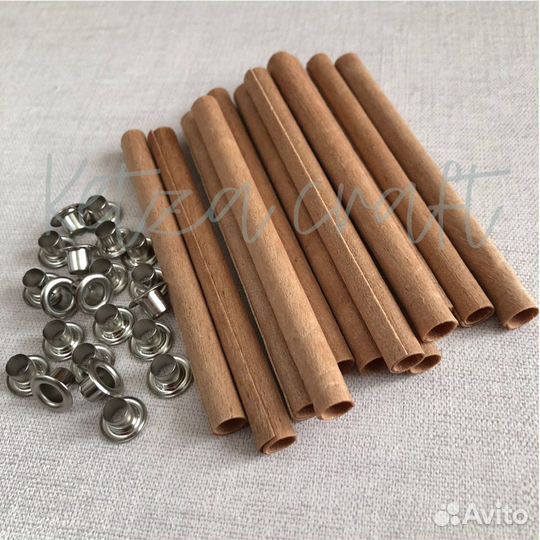 Фитиль деревянный в форме цилиндра с держателем