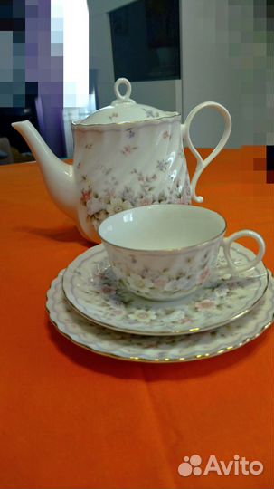 Чайный сервиз, Японский костяной фарфор, гжель