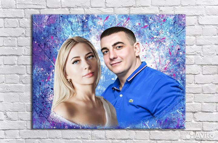 Портрет по фото на холсте дрим арт, love is, боке