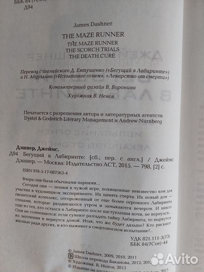 Книга Бегущий в лабиринте, Джэймс Дэшнер