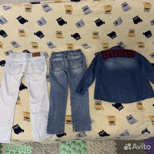 Джинсы рубашка одежда 110-116 для девочки