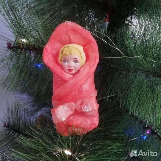 Ватная игрушка на елку