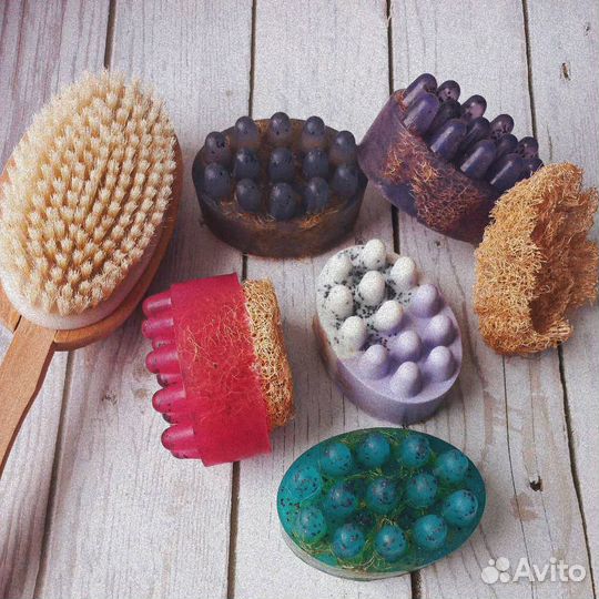 Массажное мыло с люффой