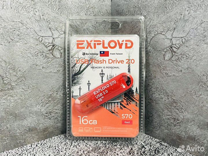 Флеш-накопитель 16Gb Exployd 570, USB 2.0, пластик