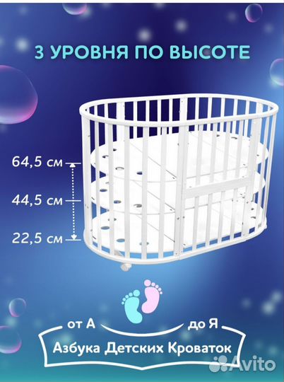 Детская кроватка трансформер 9 в 1