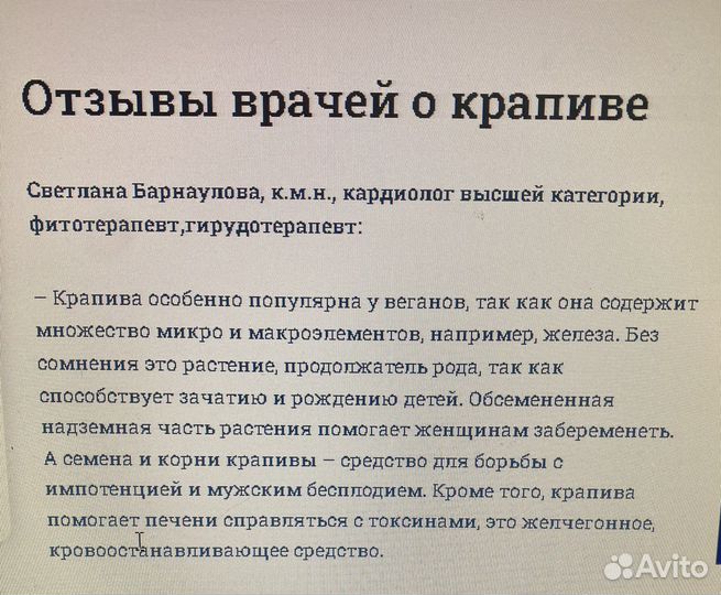 Крапива свежая