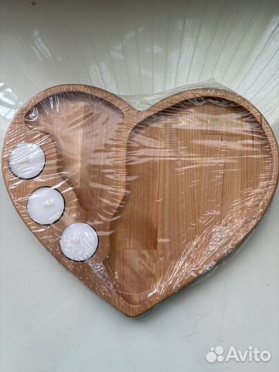 Менажница деревянная сердце
