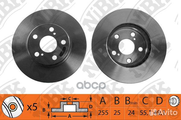 Диск тормозной nibk * RN1058V RN1058V NiBK