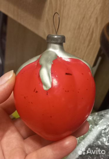 Ёлочная игрушка СССР помидор/томат