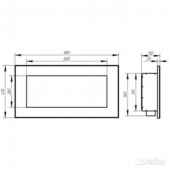 Встраиваемый Биокамин Window black