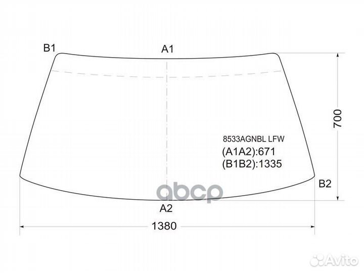 Стекло лобовое Volkswagen Golf 83-91 / Jetta 84