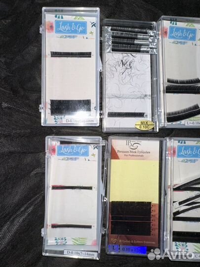 Палетки ресниц для наращивания, пинцет и патчи