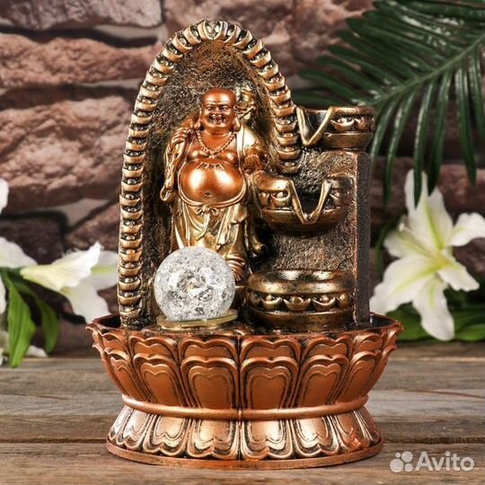 Фонтан настольный от сети, подсветка 'Хотей в арке