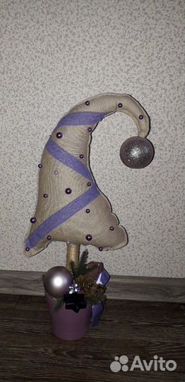 Новогодний аксессуар в горшке