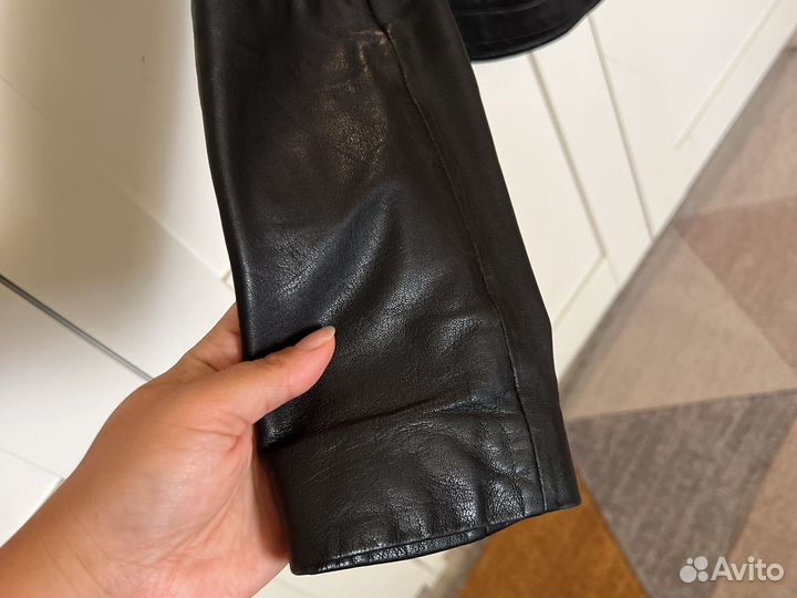 Кожаная куртка mango xs