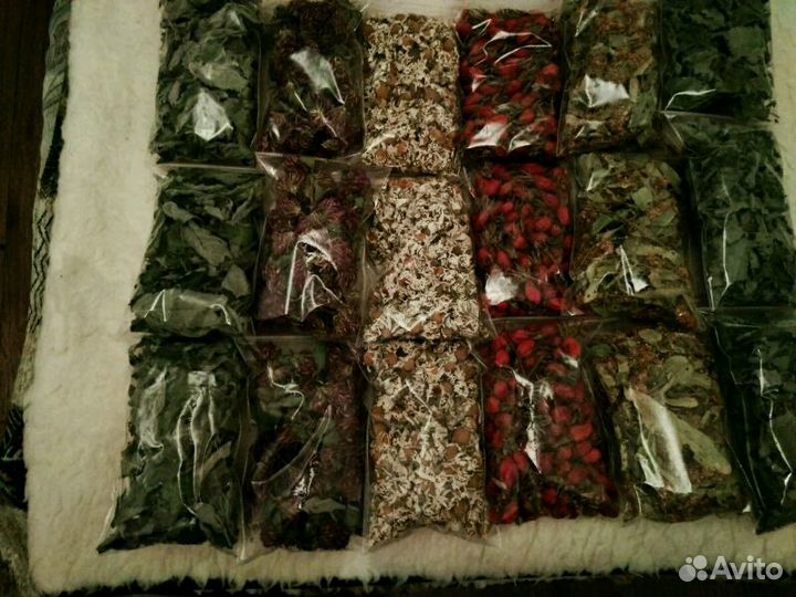 Зверобой, мелисса, мята, клевер, Иван чай, душица