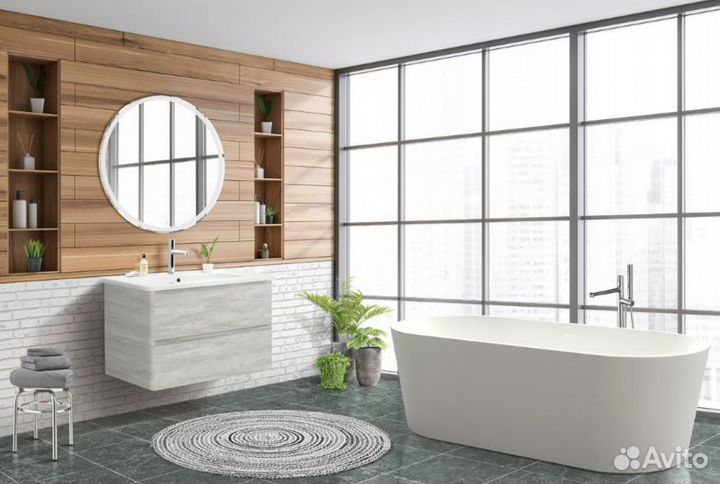 Тумба с раковиной BelBagno Albano-Cer 80 подвесная