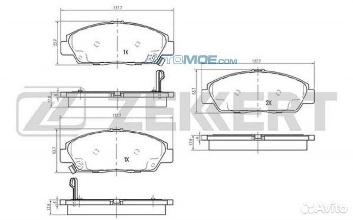 Колодки торм. диск. передн. Honda Accord II-V 92