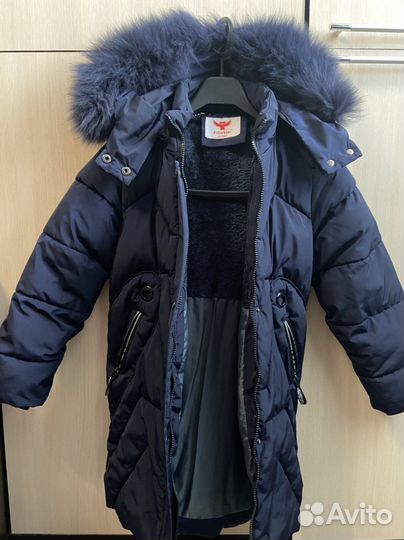 Зимнее пальто для девочки 146
