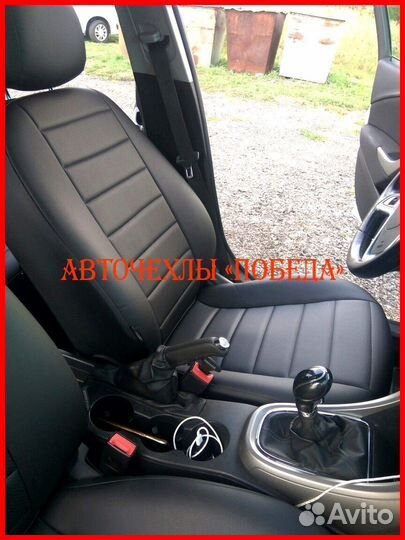 Чехлы Opel Astra J из экокожи чёрные Классика