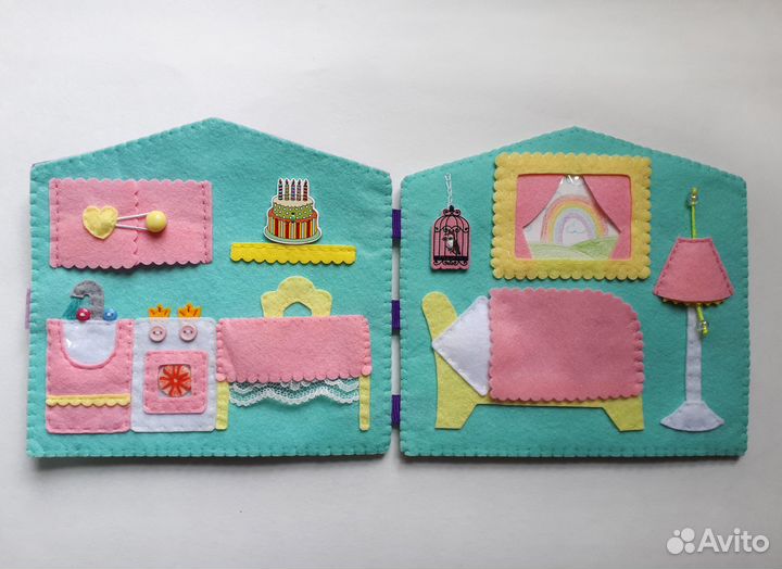 Кукольный домик - книжка из фетра ручной работы