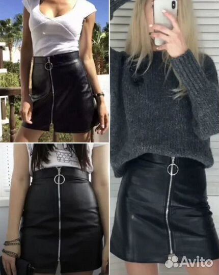 Юбка кожаная 42 44