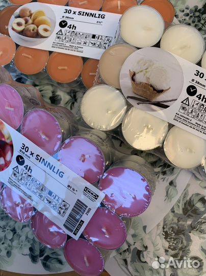 Свечи IKEA, набор из 30 шт, разные ароматы