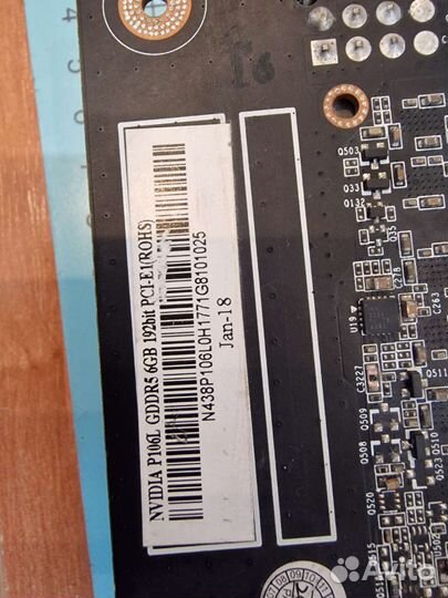 Видеокарта nvidia p106l 8 gb на запчасти