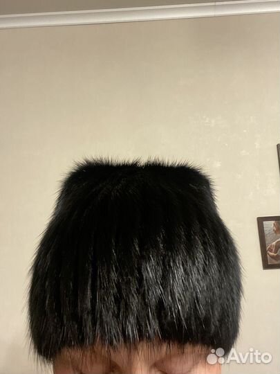 Шапка норковая вязаная