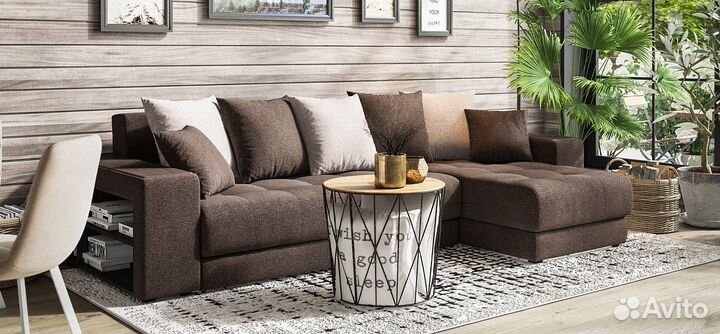 Дубай У 2.0 рогожка Malmo шоколад, Malmo бежевый