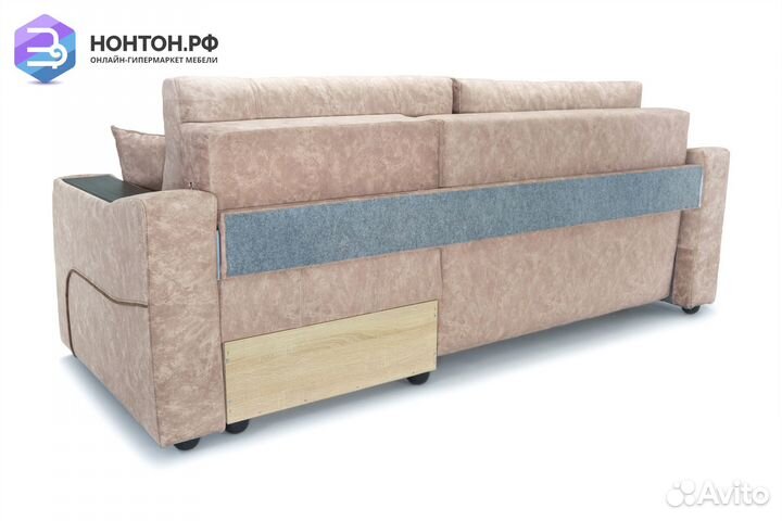 Диван угловой тик-так Бостон бежевый