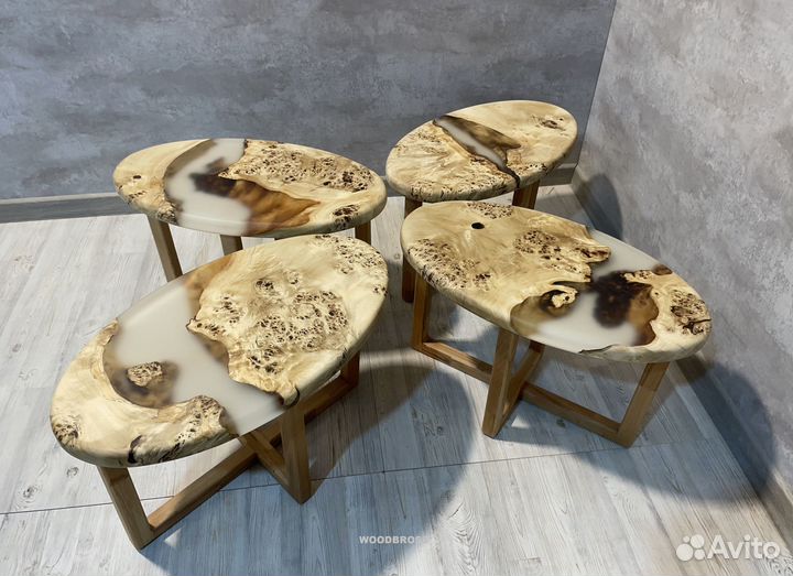 Стол из Эпоксидной смолы и массива дерева от произ