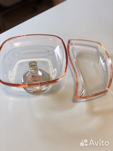 Конфетница на ножке / конфетница, стекло, Чехия