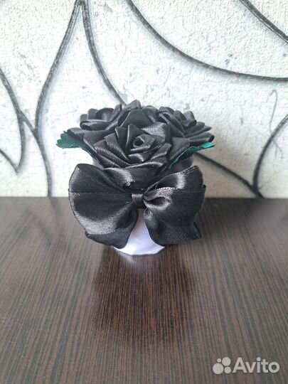 Цветы из атласной ленты